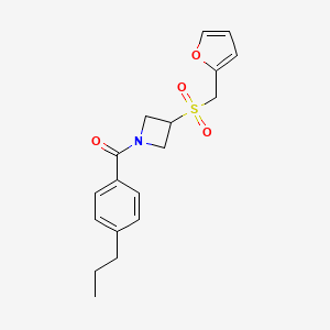 (3-((Furan-2-ylmethyl)sulfonyl)azetidin-1-yl)(4-propylphenyl)methanone