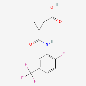 2-{[2-Fluoro-5-(trifluoromethyl)anilino]carbonyl}cyclopropanecarboxylic acid