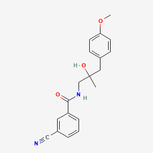 molecular formula C19H20N2O3 B2910404 3-cyano-N-(2-hydroxy-3-(4-methoxyphenyl)-2-methylpropyl)benzamide CAS No. 1396713-50-0