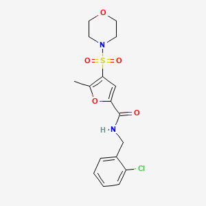 molecular formula C17H19ClN2O5S B2910414 N-(2-chlorobenzyl)-5-methyl-4-(morpholinosulfonyl)furan-2-carboxamide CAS No. 1207018-15-2