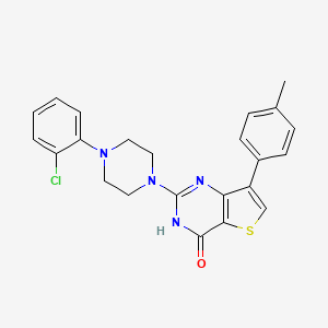 molecular formula C23H21ClN4OS B2910418 2-[4-(2-chlorophenyl)piperazin-1-yl]-7-(4-methylphenyl)thieno[3,2-d]pyrimidin-4(3H)-one CAS No. 1226450-27-6