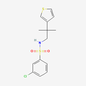 molecular formula C14H16ClNO2S2 B2910419 3-chloro-N-(2-methyl-2-(thiophen-3-yl)propyl)benzenesulfonamide CAS No. 2309622-98-6