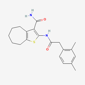 2-[2-(2,4-dimethylphenyl)acetamido]-4H,5H,6H,7H,8H-cyclohepta[b]thiophene-3-carboxamide