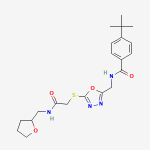 4-(tert-butyl)-N-((5-((2-oxo-2-(((tetrahydrofuran-2-yl)methyl)amino)ethyl)thio)-1,3,4-oxadiazol-2-yl)methyl)benzamide