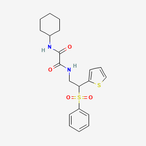 N1-cyclohexyl-N2-(2-(phenylsulfonyl)-2-(thiophen-2-yl)ethyl)oxalamide
