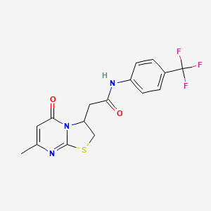 2-(7-methyl-5-oxo-3,5-dihydro-2H-thiazolo[3,2-a]pyrimidin-3-yl)-N-(4-(trifluoromethyl)phenyl)acetamide
