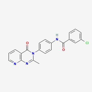 3-chloro-N-[4-(2-methyl-4-oxopyrido[2,3-d]pyrimidin-3-yl)phenyl]benzamide