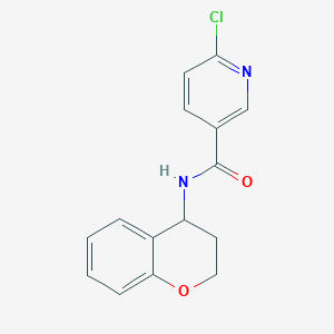 molecular formula C15H13ClN2O2 B2910461 6-chloro-N-(3,4-dihydro-2H-chromen-4-yl)pyridine-3-carboxamide CAS No. 878609-76-8