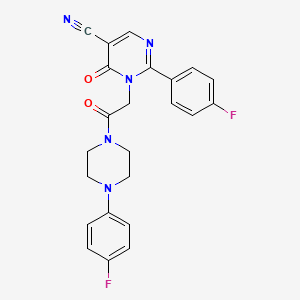 2-(4-Fluorophenyl)-1-(2-(4-(4-fluorophenyl)piperazin-1-yl)-2-oxoethyl)-6-oxo-1,6-dihydropyrimidine-5-carbonitrile