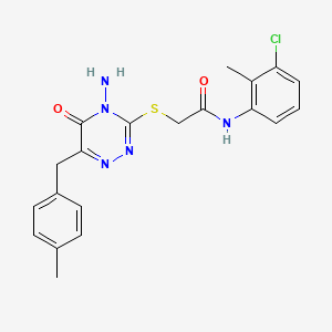molecular formula C20H20ClN5O2S B2910470 2-((4-amino-6-(4-methylbenzyl)-5-oxo-4,5-dihydro-1,2,4-triazin-3-yl)thio)-N-(3-chloro-2-methylphenyl)acetamide CAS No. 886958-12-9