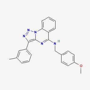 molecular formula C24H21N5O B2910474 N-[(4-methoxyphenyl)methyl]-3-(3-methylphenyl)triazolo[1,5-a]quinazolin-5-amine CAS No. 866843-89-2
