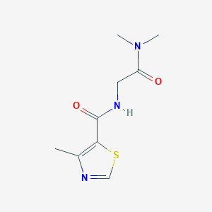 molecular formula C9H13N3O2S B2910479 N,N-dimethyl-2-[(4-methyl-1,3-thiazol-5-yl)formamido]acetamide CAS No. 1252533-86-0