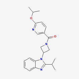 molecular formula C22H26N4O2 B2910487 [3-(2-Propan-2-ylbenzimidazol-1-yl)azetidin-1-yl]-(6-propan-2-yloxypyridin-3-yl)methanone CAS No. 2415552-56-4