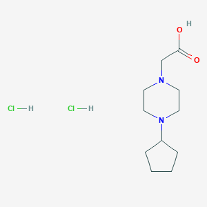 molecular formula C11H22Cl2N2O2 B2910491 (4-Cyclopentylpiperazin-1-yl)acetic acid dihydrochloride CAS No. 1215841-65-8