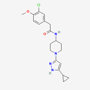 2-(3-chloro-4-methoxyphenyl)-N-(1-(5-cyclopropyl-1H-pyrazol-3-yl)piperidin-4-yl)acetamide