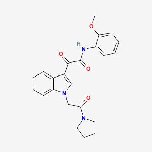 N-(2-methoxyphenyl)-2-oxo-2-[1-(2-oxo-2-pyrrolidin-1-ylethyl)indol-3-yl]acetamide