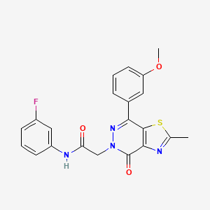 molecular formula C21H17FN4O3S B2910530 N-(3-fluorophenyl)-2-(7-(3-methoxyphenyl)-2-methyl-4-oxothiazolo[4,5-d]pyridazin-5(4H)-yl)acetamide CAS No. 941943-57-3