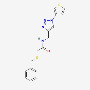 2-(benzylthio)-N-((1-(thiophen-3-yl)-1H-1,2,3-triazol-4-yl)methyl)acetamide