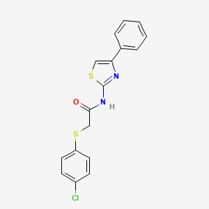 2-[(4-chlorophenyl)sulfanyl]-N-(4-phenyl-1,3-thiazol-2-yl)acetamide