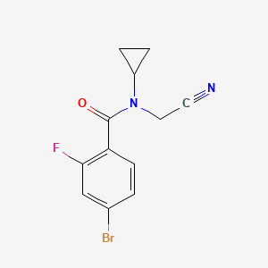 molecular formula C12H10BrFN2O B2910538 4-bromo-N-(cyanomethyl)-N-cyclopropyl-2-fluorobenzamide CAS No. 1252163-18-0