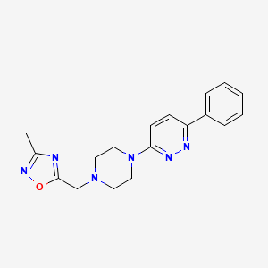 3-Methyl-5-[[4-(6-phenylpyridazin-3-yl)piperazin-1-yl]methyl]-1,2,4-oxadiazole