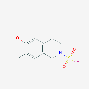 molecular formula C11H14FNO3S B2910547 6-Methoxy-7-methyl-3,4-dihydro-1H-isoquinoline-2-sulfonyl fluoride CAS No. 2411237-73-3