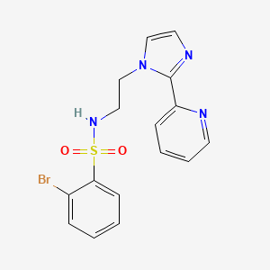 2-bromo-N-(2-(2-(pyridin-2-yl)-1H-imidazol-1-yl)ethyl)benzenesulfonamide