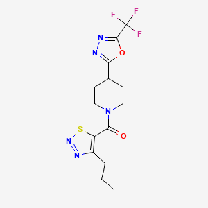(4-Propyl-1,2,3-thiadiazol-5-yl)(4-(5-(trifluoromethyl)-1,3,4-oxadiazol-2-yl)piperidin-1-yl)methanone
