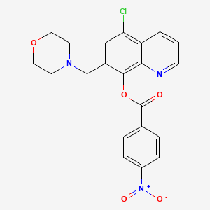 molecular formula C21H18ClN3O5 B2910553 5-Chloro-7-(morpholinomethyl)quinolin-8-yl 4-nitrobenzoate CAS No. 457650-78-1