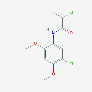 molecular formula C11H13Cl2NO3 B2910556 2-Chloro-N-(5-chloro-2,4-dimethoxyphenyl)propanamide CAS No. 1016757-52-0