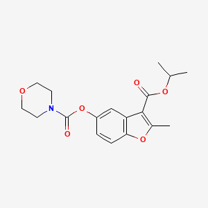 molecular formula C18H21NO6 B2910560 3-(Isopropoxycarbonyl)-2-methylbenzofuran-5-yl morpholine-4-carboxylate CAS No. 300772-87-6