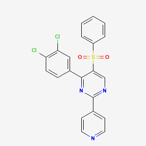 4-(3,4-Dichlorophenyl)-5-(phenylsulfonyl)-2-(4-pyridinyl)pyrimidine