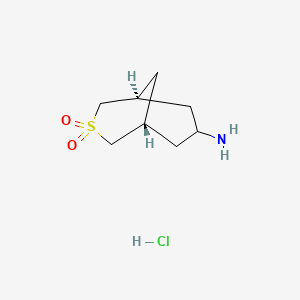 molecular formula C8H16ClNO2S B2910564 (1R,5S)-3,3-Dioxo-3lambda6-thiabicyclo[3.3.1]nonan-7-amine;hydrochloride CAS No. 2503155-15-3