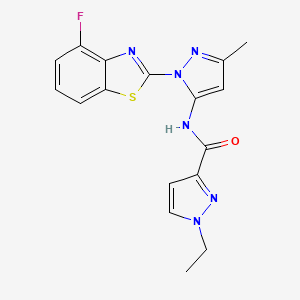 1-ethyl-N-(1-(4-fluorobenzo[d]thiazol-2-yl)-3-methyl-1H-pyrazol-5-yl)-1H-pyrazole-3-carboxamide
