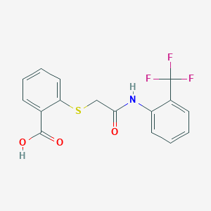 2-[2-Oxo-2-[2-(trifluoromethyl)anilino]ethyl]sulfanylbenzoic acid