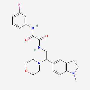 N1-(3-fluorophenyl)-N2-(2-(1-methylindolin-5-yl)-2-morpholinoethyl)oxalamide