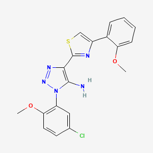 molecular formula C19H16ClN5O2S B2910572 1-(5-chloro-2-methoxyphenyl)-4-[4-(2-methoxyphenyl)-1,3-thiazol-2-yl]-1H-1,2,3-triazol-5-amine CAS No. 1251676-75-1