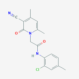 N-(2-chloro-4-methylphenyl)-2-(3-cyano-4,6-dimethyl-2-oxopyridin-1(2H)-yl)acetamide