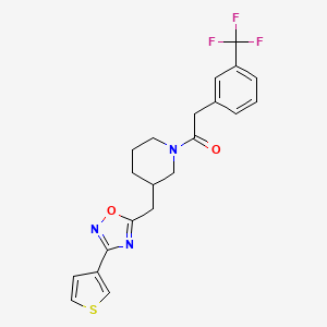 1-(3-((3-(Thiophen-3-yl)-1,2,4-oxadiazol-5-yl)methyl)piperidin-1-yl)-2-(3-(trifluoromethyl)phenyl)ethanone