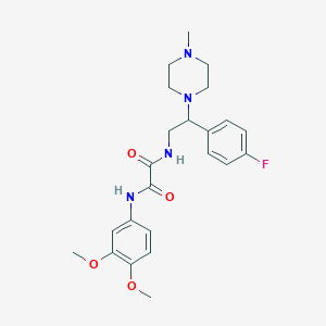 molecular formula C23H29FN4O4 B2910581 N1-(3,4-dimethoxyphenyl)-N2-(2-(4-fluorophenyl)-2-(4-methylpiperazin-1-yl)ethyl)oxalamide CAS No. 898432-24-1