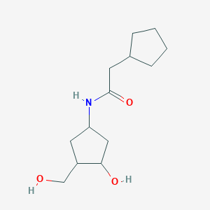 molecular formula C13H23NO3 B2910584 2-cyclopentyl-N-(3-hydroxy-4-(hydroxymethyl)cyclopentyl)acetamide CAS No. 1421459-69-9