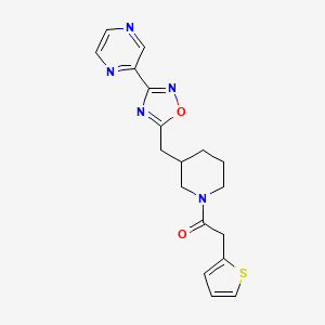 1-(3-((3-(Pyrazin-2-yl)-1,2,4-oxadiazol-5-yl)methyl)piperidin-1-yl)-2-(thiophen-2-yl)ethanone