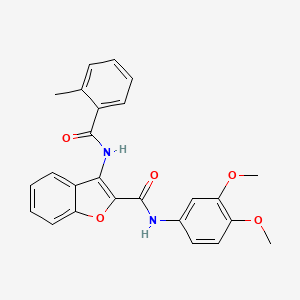 N-(3,4-dimethoxyphenyl)-3-(2-methylbenzamido)benzofuran-2-carboxamide
