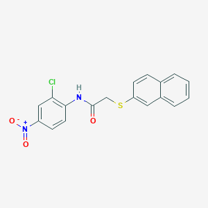 molecular formula C18H13ClN2O3S B2910605 N-(2-chloro-4-nitrophenyl)-2-(naphthalen-2-ylthio)acetamide CAS No. 321945-87-3