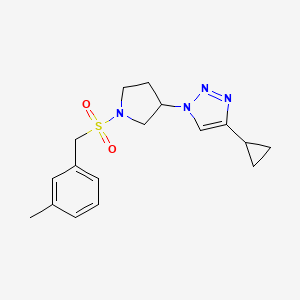 molecular formula C17H22N4O2S B2910609 4-cyclopropyl-1-(1-((3-methylbenzyl)sulfonyl)pyrrolidin-3-yl)-1H-1,2,3-triazole CAS No. 2034418-53-4