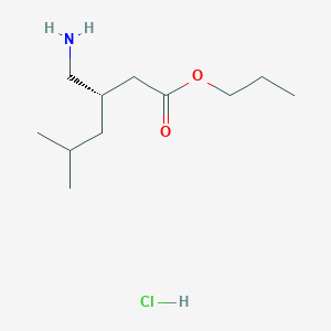 molecular formula C11H24ClNO2 B2910612 propyl (3S)-3-(aminomethyl)-5-methylhexanoate hydrochloride CAS No. 1955473-51-4