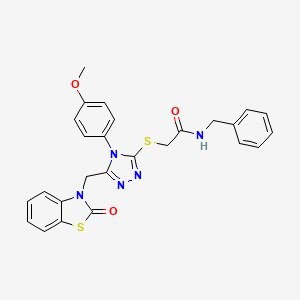 N-benzyl-2-((4-(4-methoxyphenyl)-5-((2-oxobenzo[d]thiazol-3(2H)-yl)methyl)-4H-1,2,4-triazol-3-yl)thio)acetamide