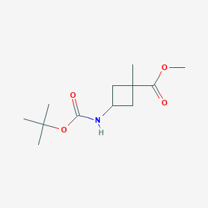 molecular formula C12H21NO4 B2910631 Methyl cis-3-{[(tert-butoxy)carbonyl]amino}-1-methylcyclobutane-1-carboxylate CAS No. 1946010-80-5