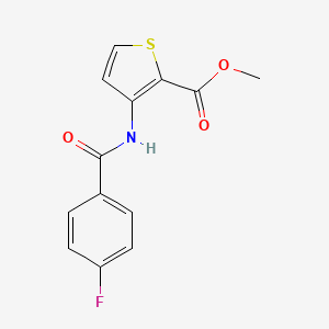 molecular formula C13H10FNO3S B2910637 Methyl 3-[(4-fluorobenzoyl)amino]-2-thiophenecarboxylate CAS No. 478080-00-1