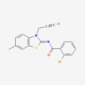 molecular formula C18H13BrN2OS B2910638 2-bromo-N-(6-methyl-3-prop-2-ynyl-1,3-benzothiazol-2-ylidene)benzamide CAS No. 865180-83-2